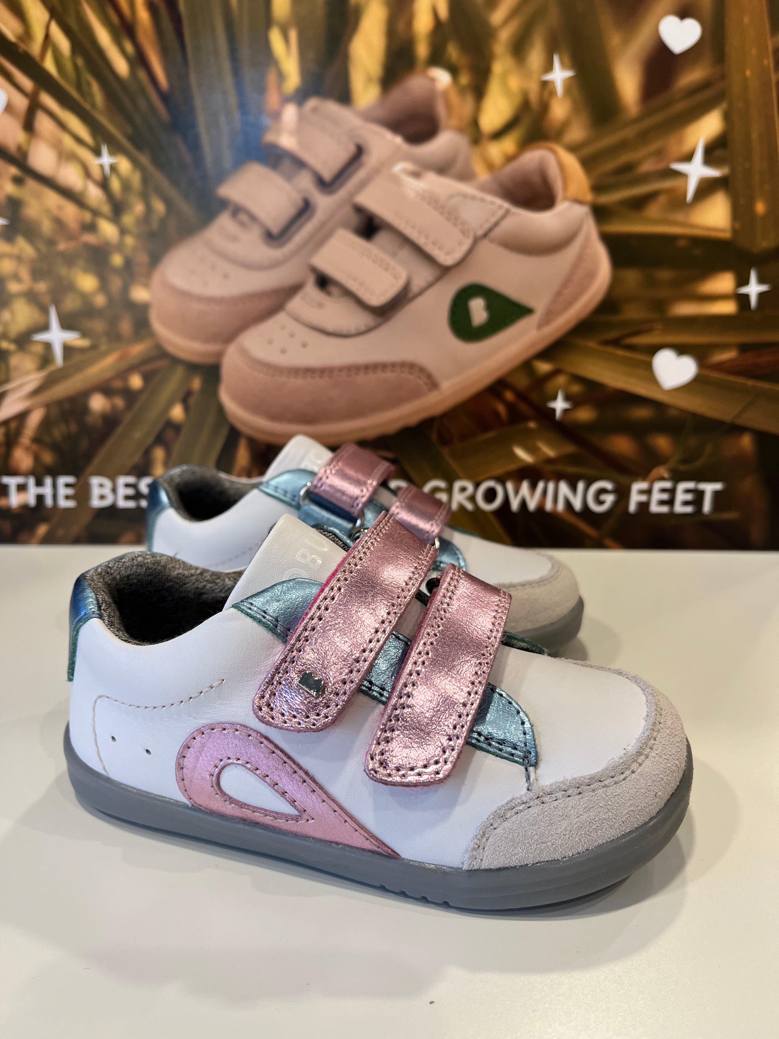 Bobux I walk blaze White pink metallic