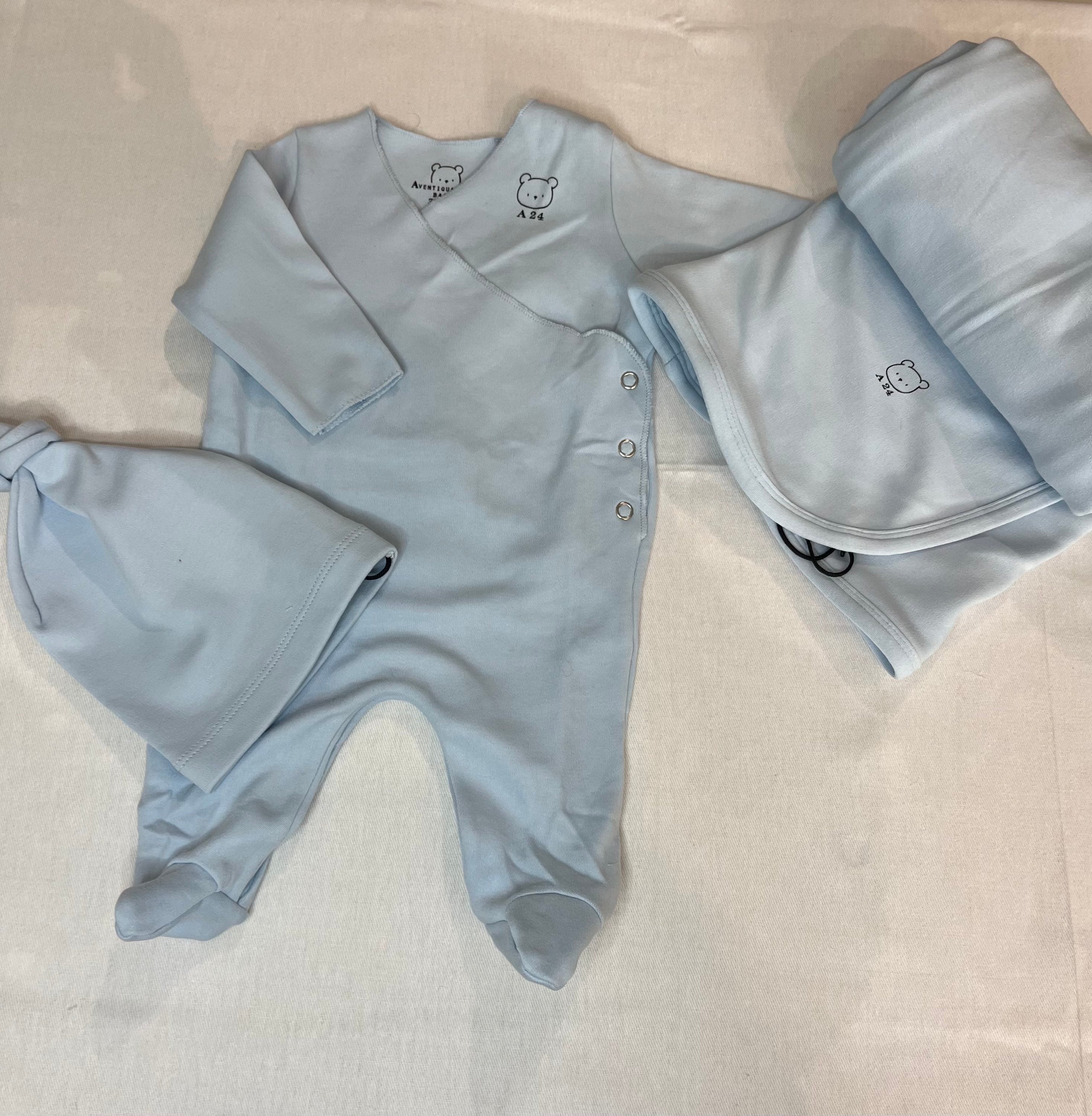 Tutina nascita con piedini apertura a kimono nursery