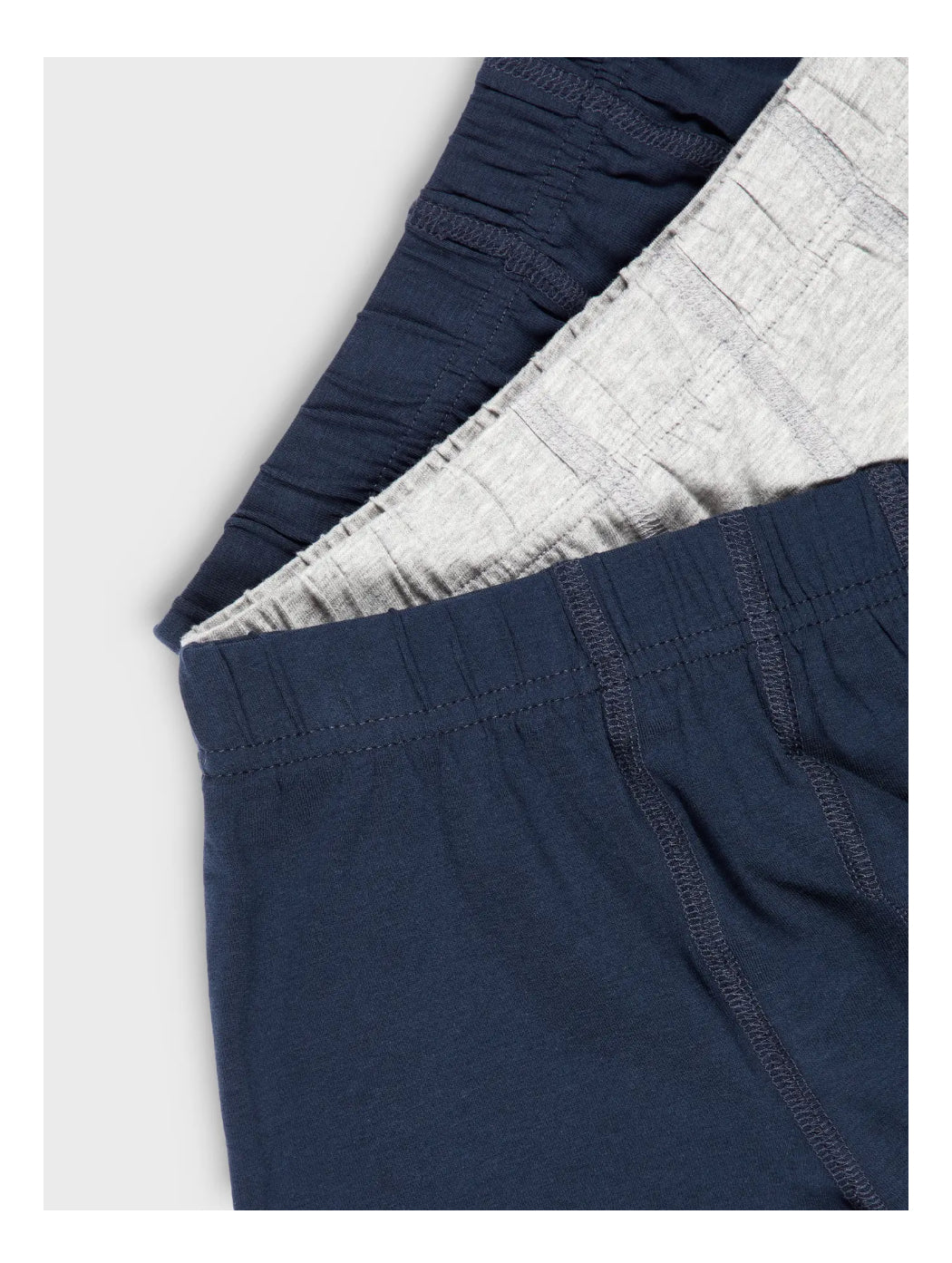 Set 3 pz boxer in cotone grigio/blu