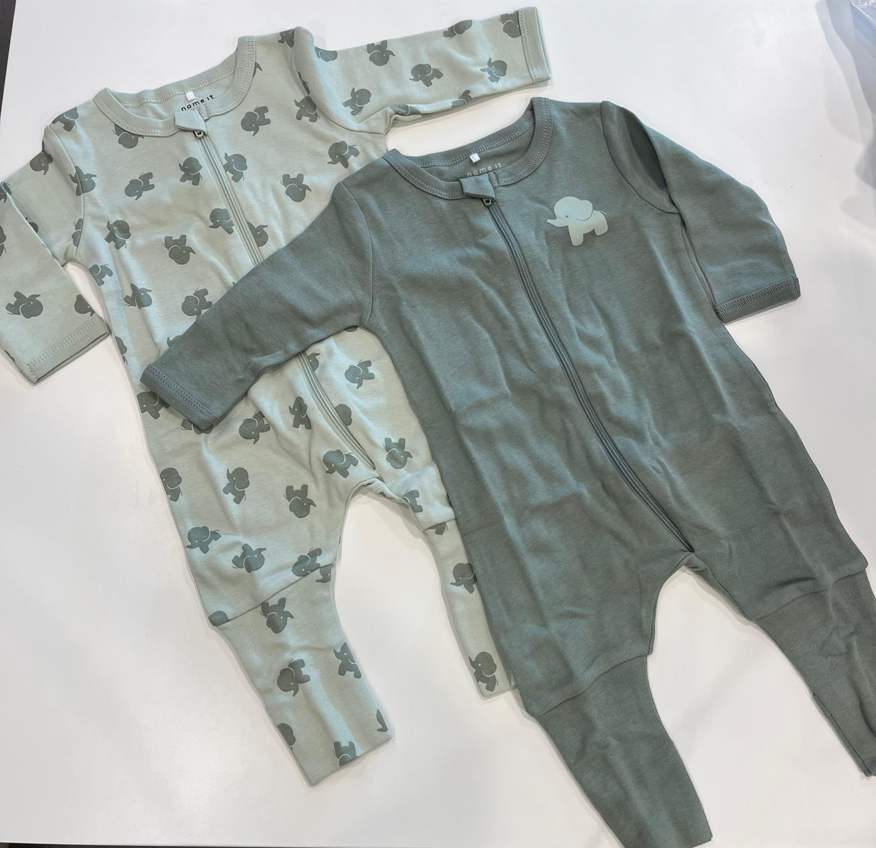 Set 2 pz tutina con zip elefanti