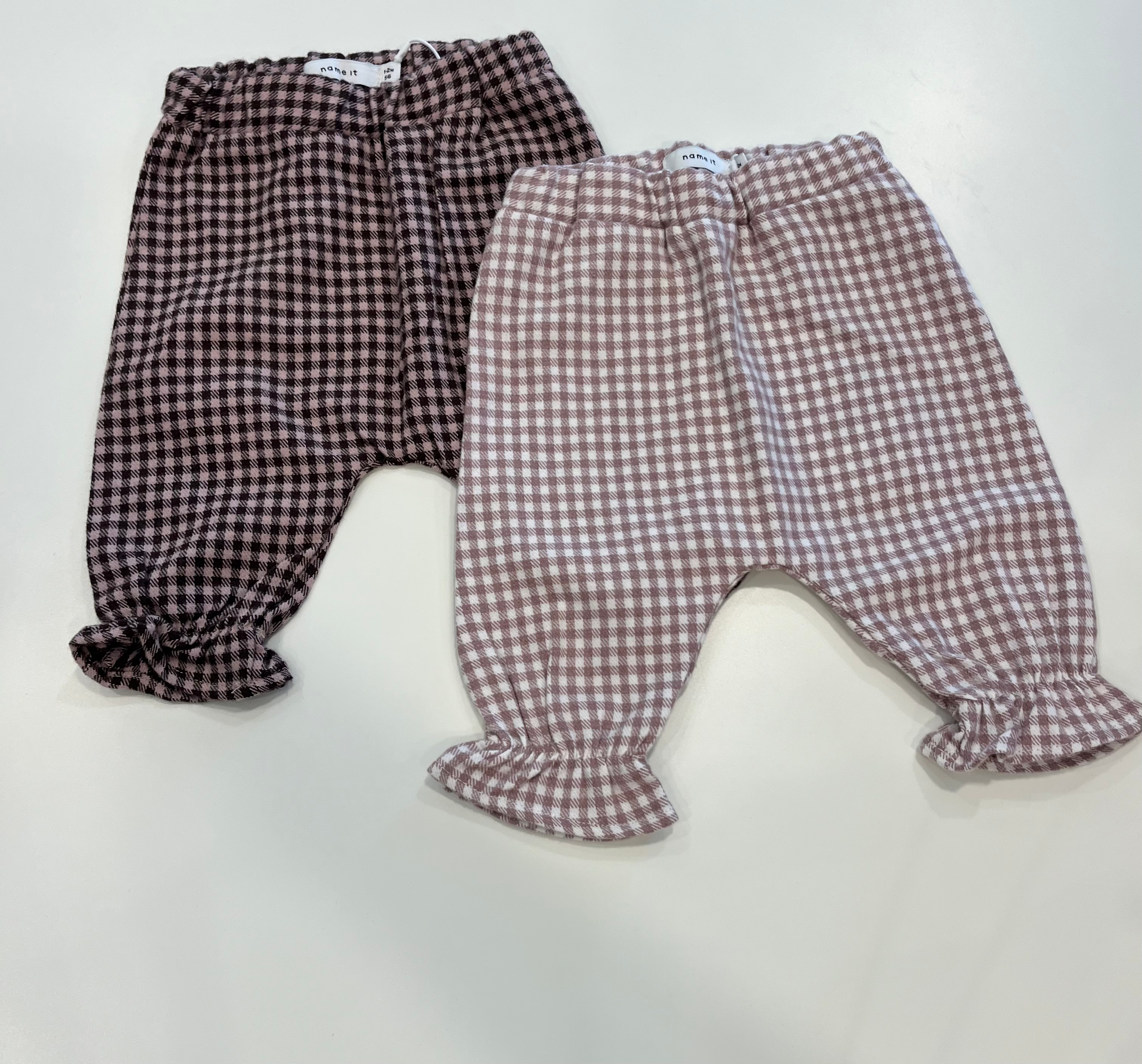 Pantalone in panno rosa e panna Name it