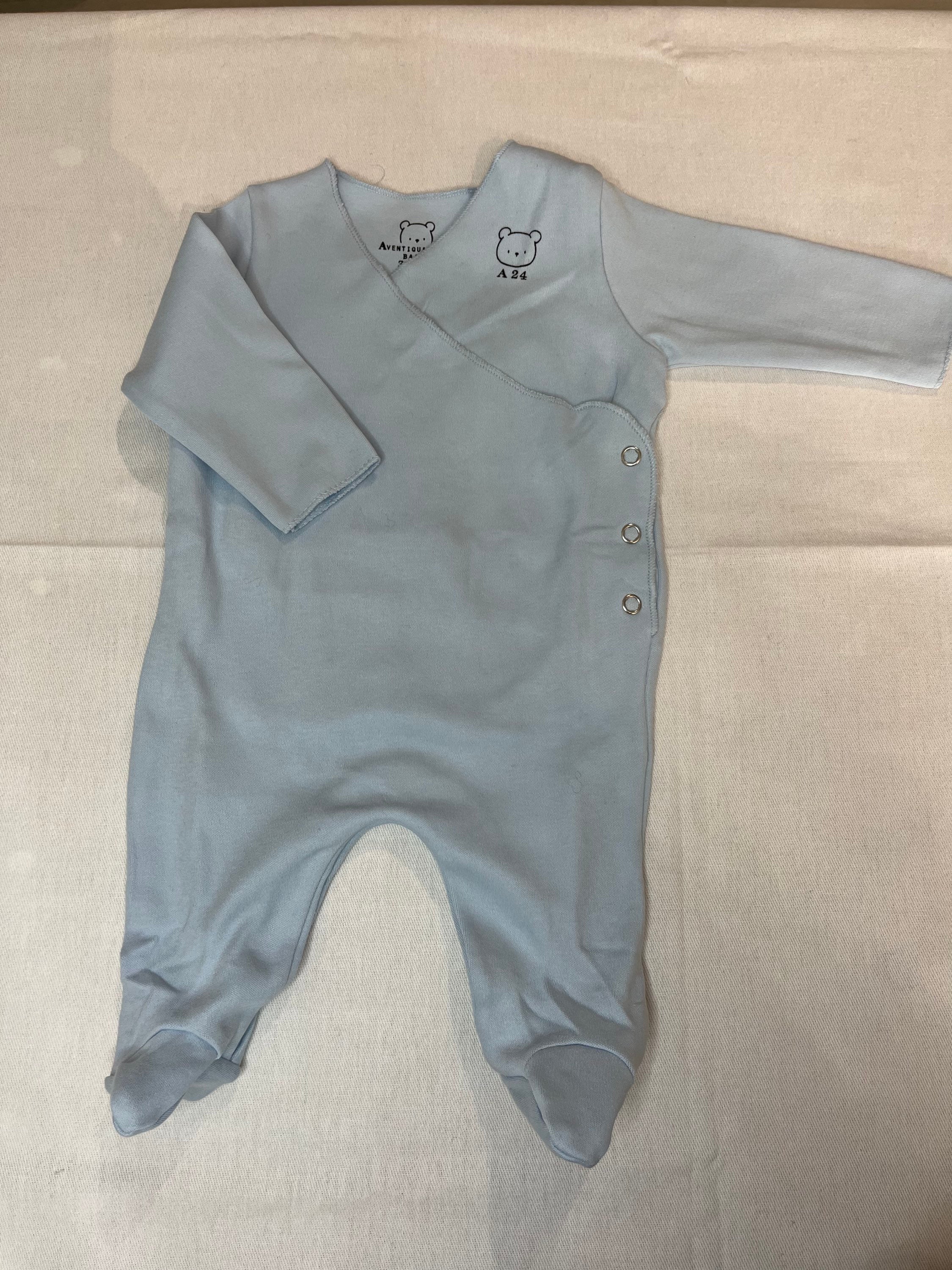 Tutina nascita con piedini apertura a kimono nursery