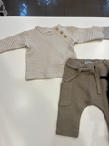 Completo righe beige