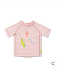 t-shirt anti uv rosa uccellini