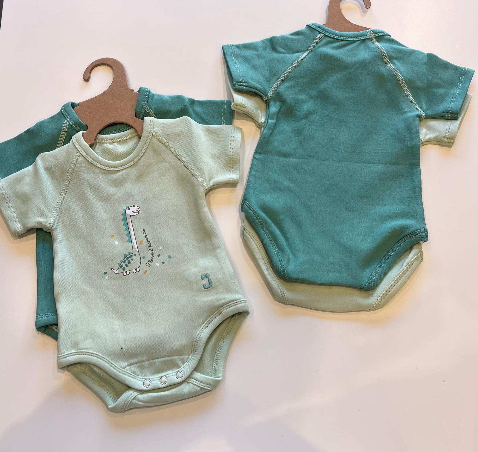 set 2 body in cotone 0/36 mesi manica corta