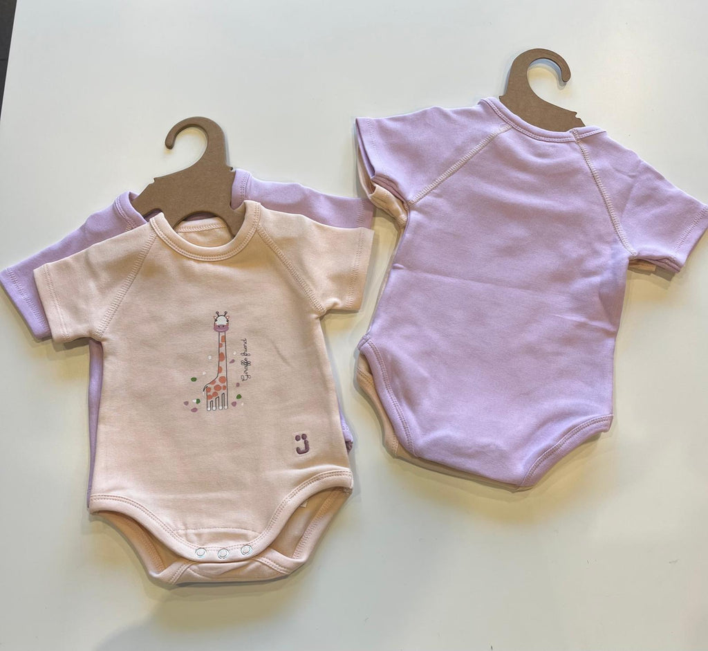 set 2 body in cotone 0/36 mesi manica corta