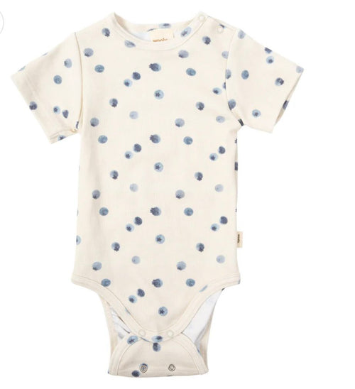 Body manica corta mirtilli Wooly organic
