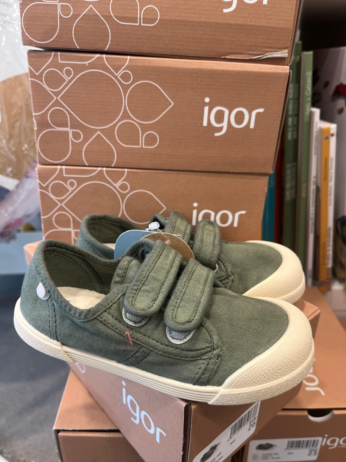 tennis in tela con strappi igor shoes verde