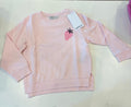 felpa in cotone garzato rosa con fragola