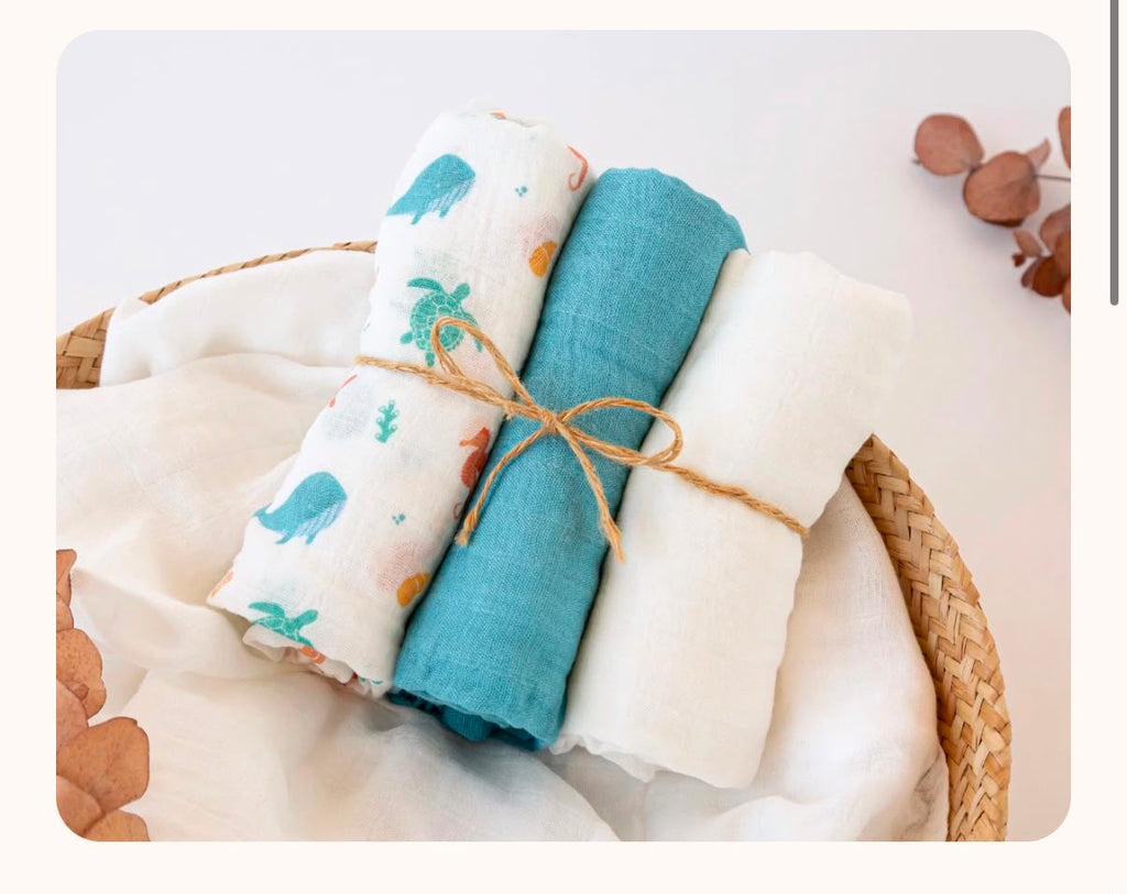 set 3 mussole in bambu' 70x70 cm