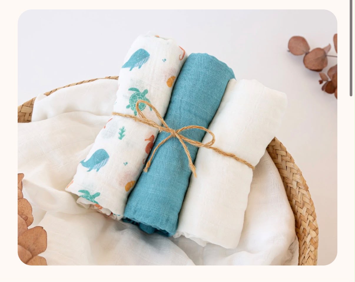 set 3 mussole in bambu' 70x70 cm
