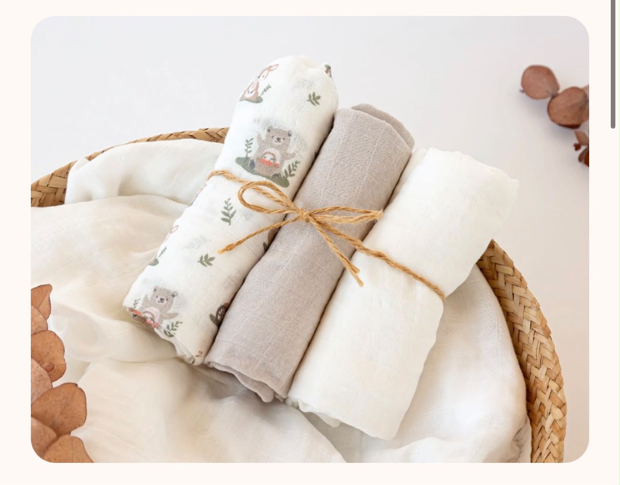 set 3 mussole in bambu' 70x70 cm