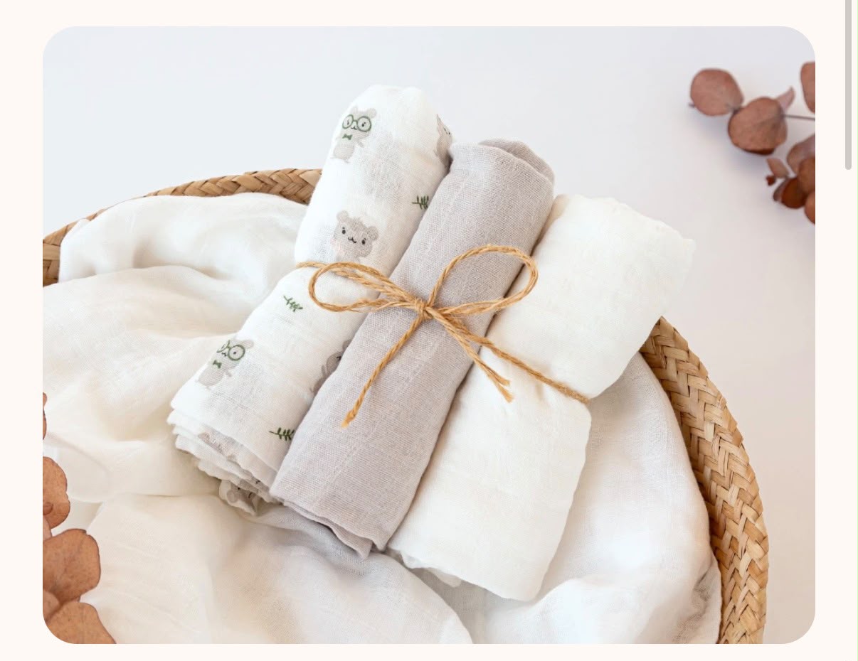 set 3 mussole in bambu' 70x70 cm