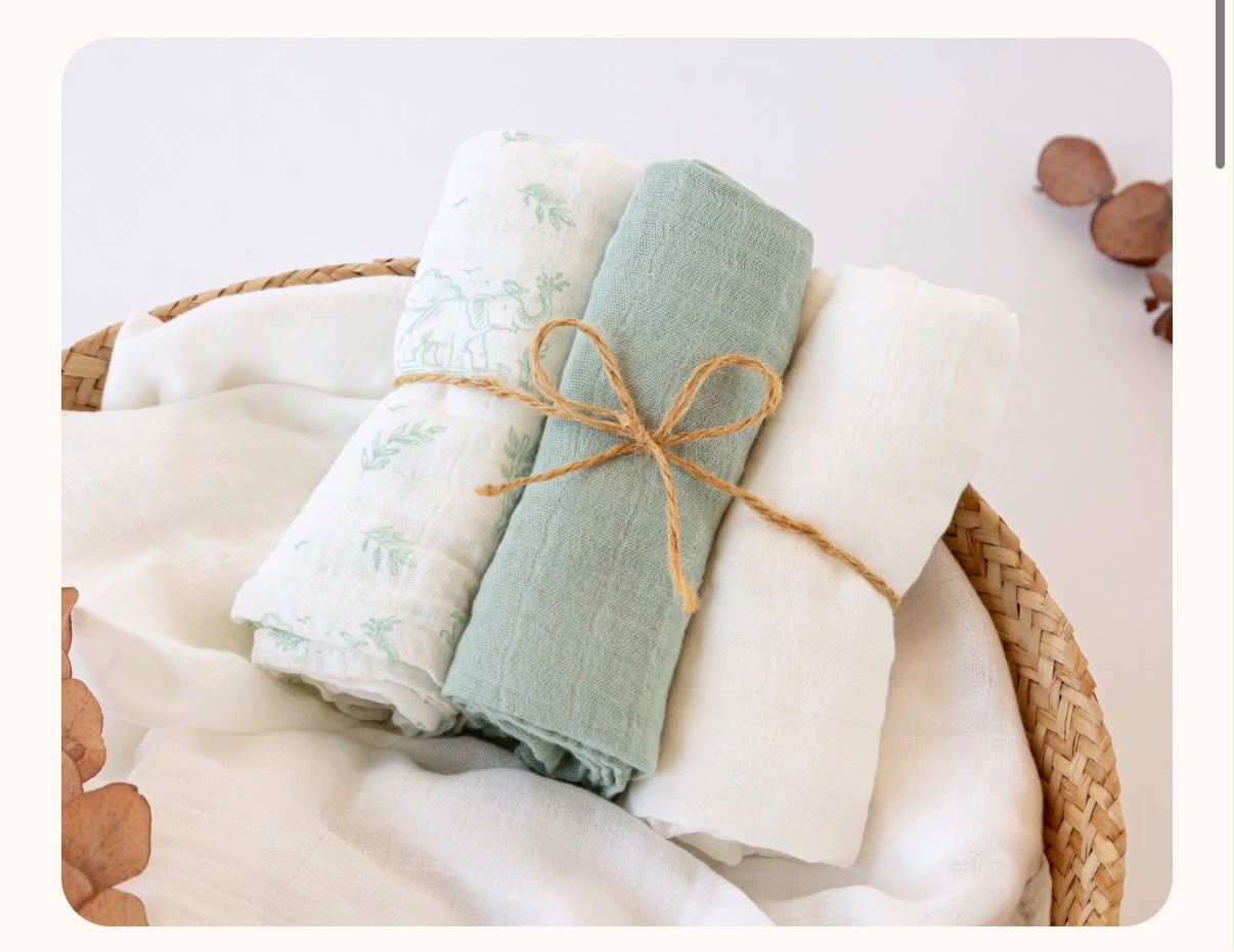 set 3 mussole in bambu' 70x70 cm
