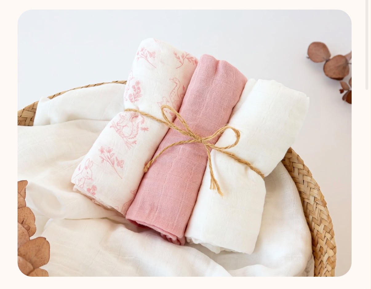 set 3 mussole in bambu' 70x70 cm