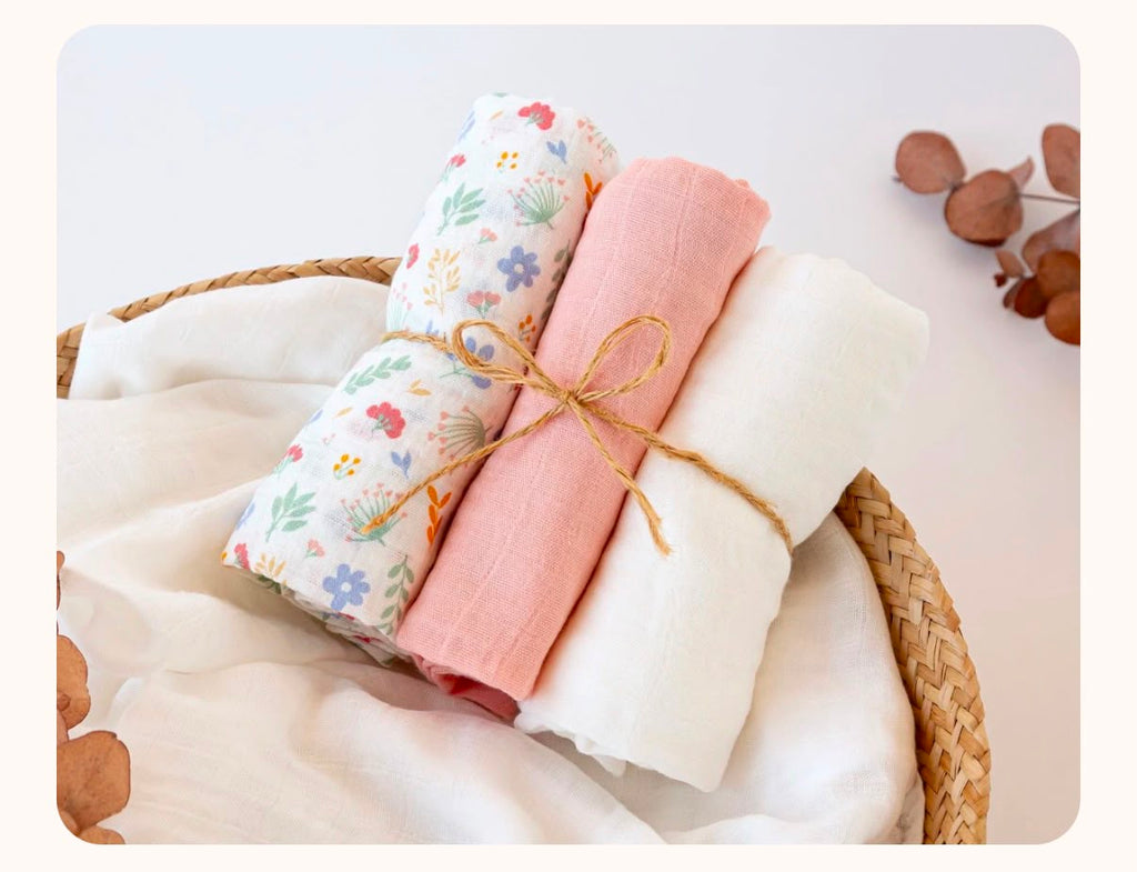 set 3 mussole in bambu' 70x70 cm