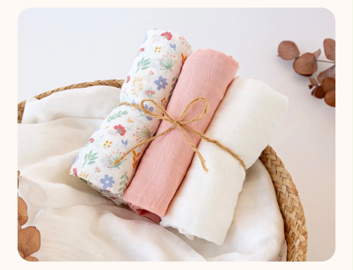 set 3 mussole in bambu' 70x70 cm