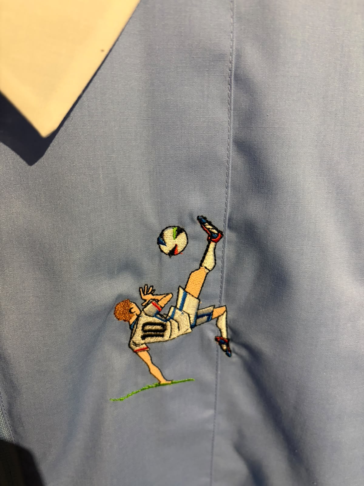 GREMBIULE AZZURRO MASCHIO ZIP E CALCIATORE SIGGI