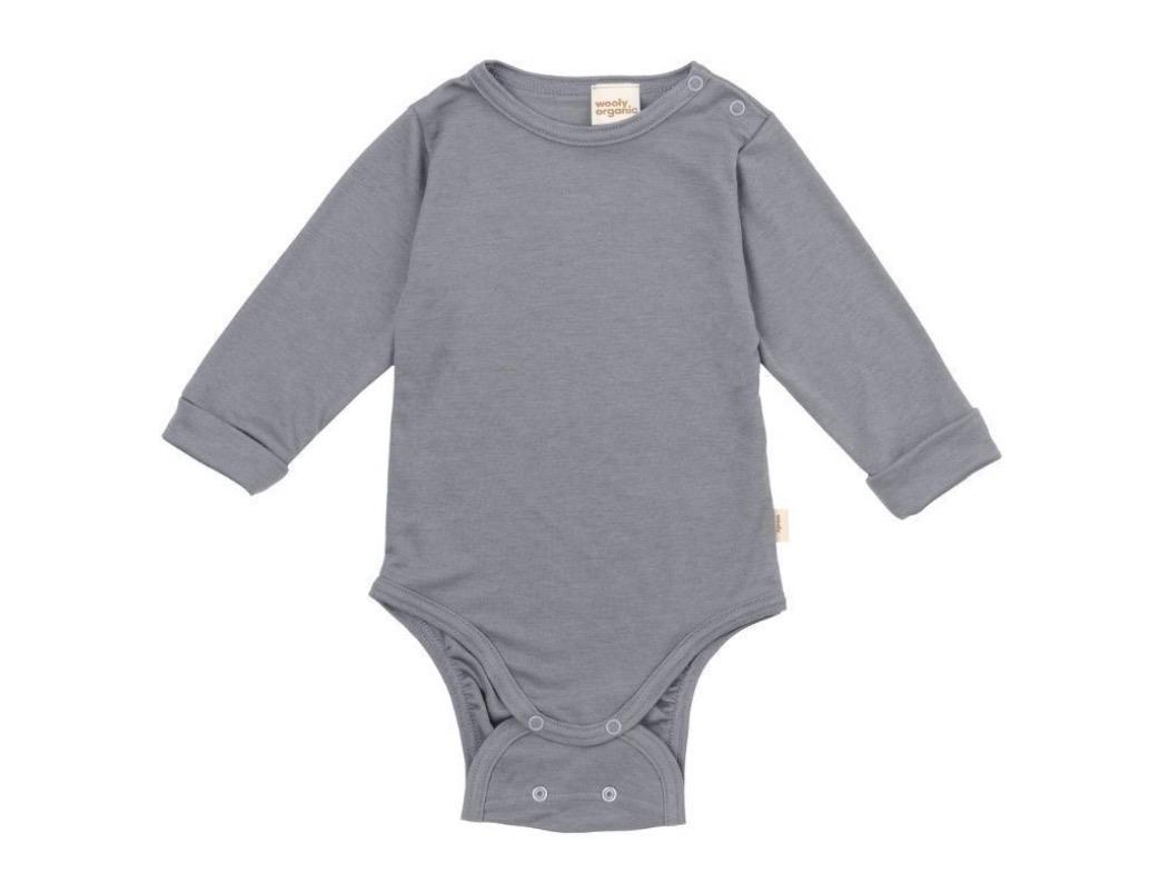 bodi manica lunga blu wooly organic