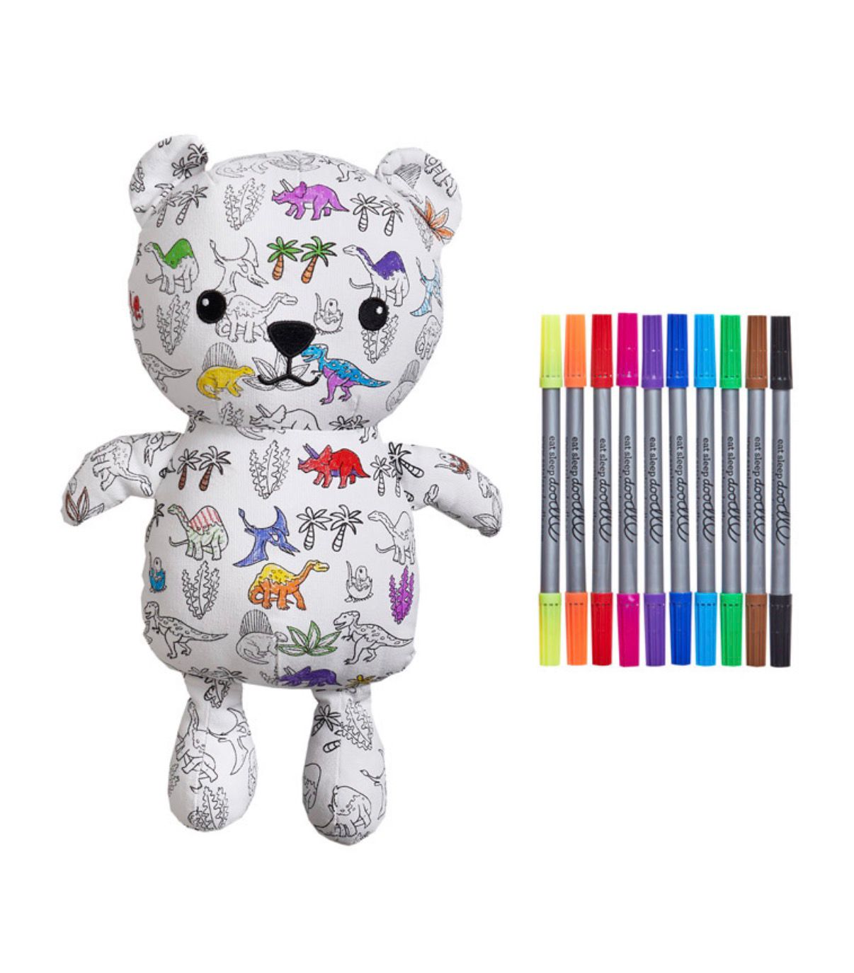 orsetto da colorare con 10 pennarelli eatsleepdoodle