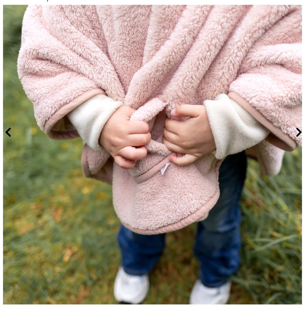 poncho 9/36 mesi teddy bemini rosa