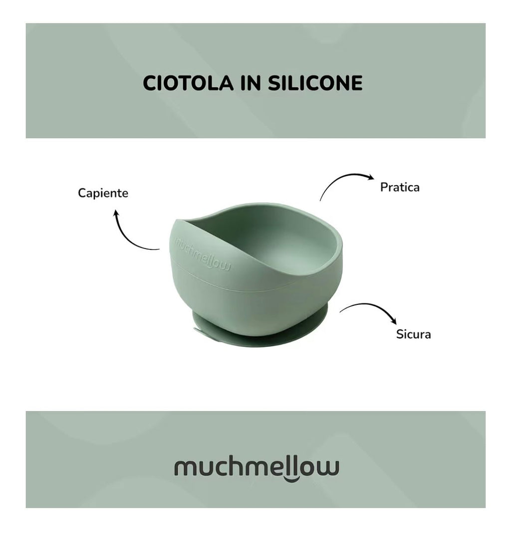 set pappa silicone alimentare con ventosa
