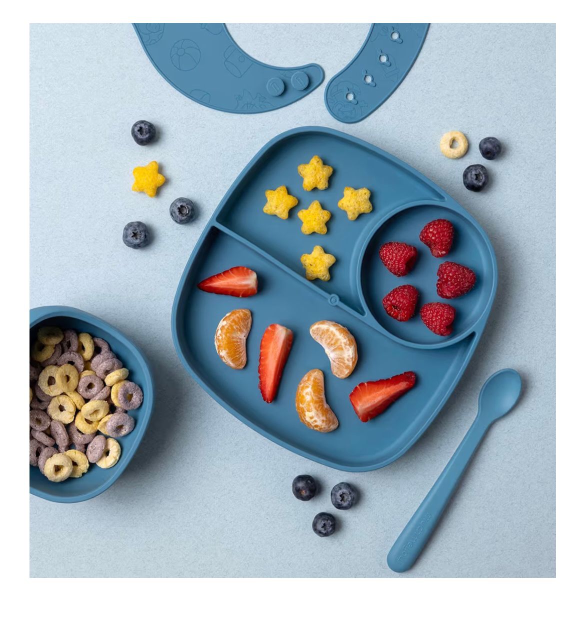 set pappa silicone alimentare con ventosa