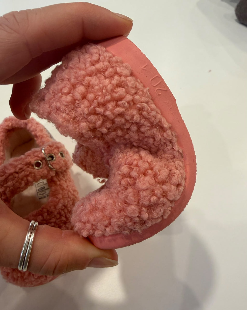 ballerina con laccetto regolabile in teddy rosa vulladi